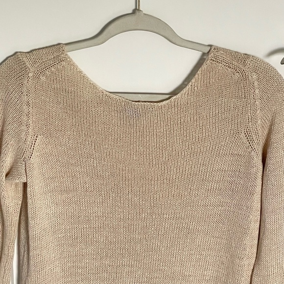 Vince Tan Knit Side Slit Crewneck Sweater - 35935 - Picture 4 of 16